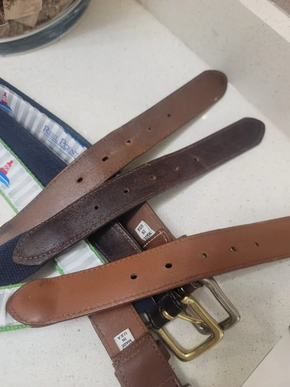 Ansley Golf Club Belt Settindown Roswell ATL GA SZ 42 (3 Belts) EUC